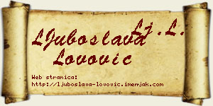 LJuboslava Lovović vizit kartica